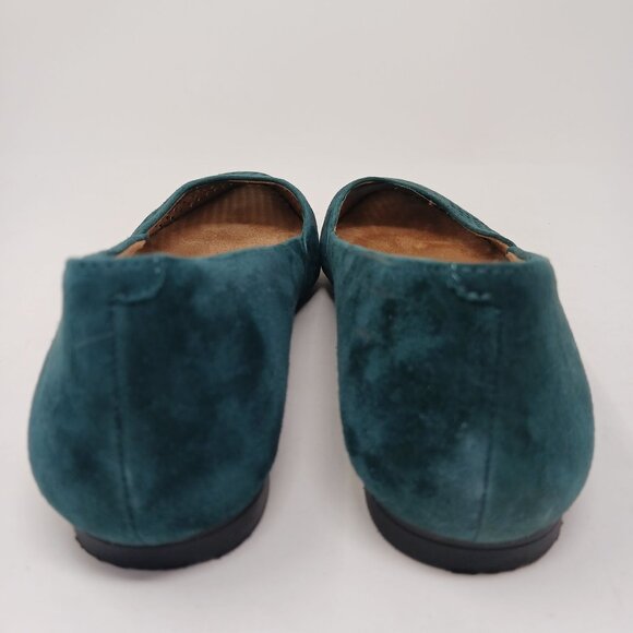 Vionic POSEY Suede Perforated Pointed Toe Flats Size 8 Turquoise Teal - Picture 6 of 12